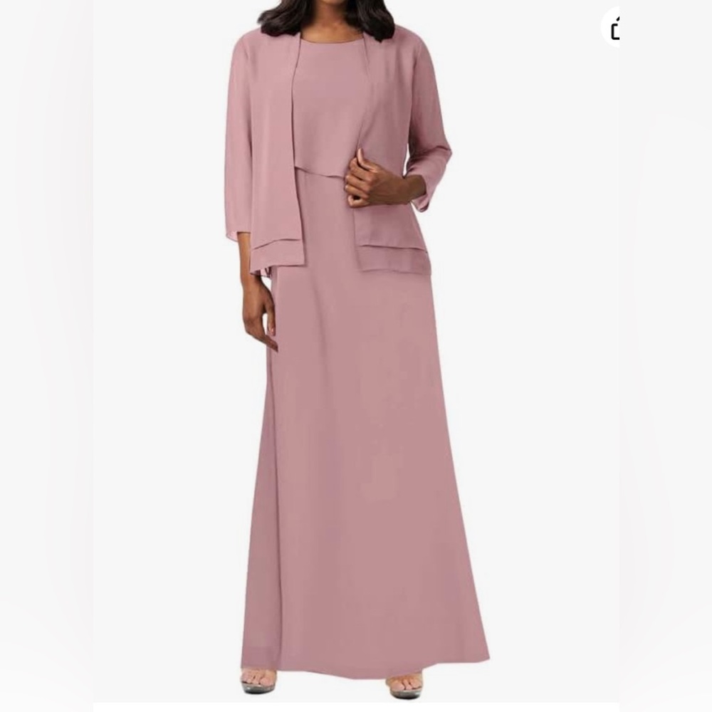 Chiffon formal dress with jacket